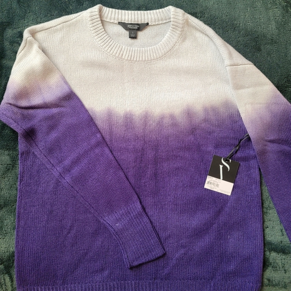 Vera Wang sweater, small, purple and grey